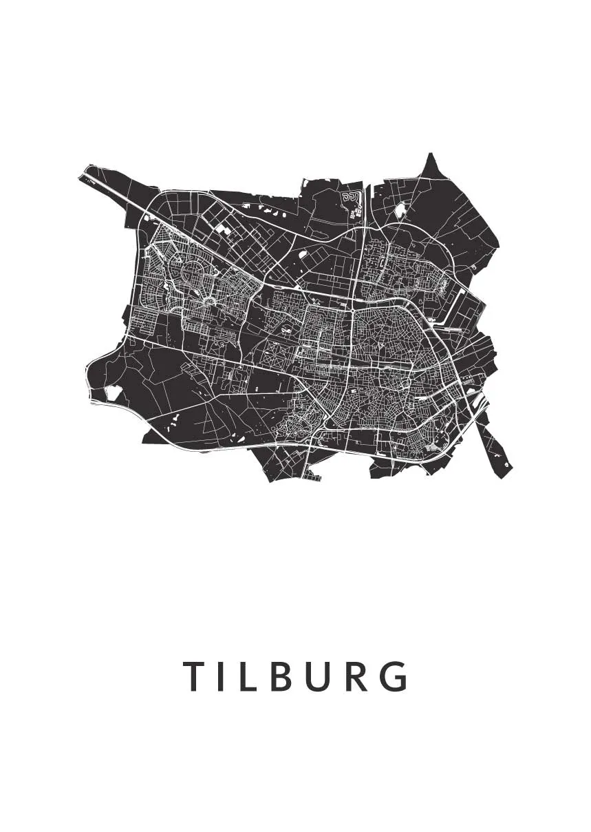 Kaart van Tilburg — werkgebied Wouw Tuin